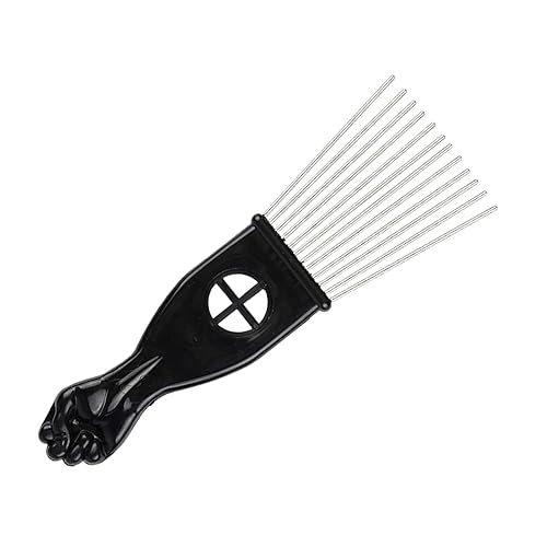 Peine afro Pick para cabello rizado con púa de metal, peine de dientes anchos para rizos (estilo A) Estilo a,Estilo