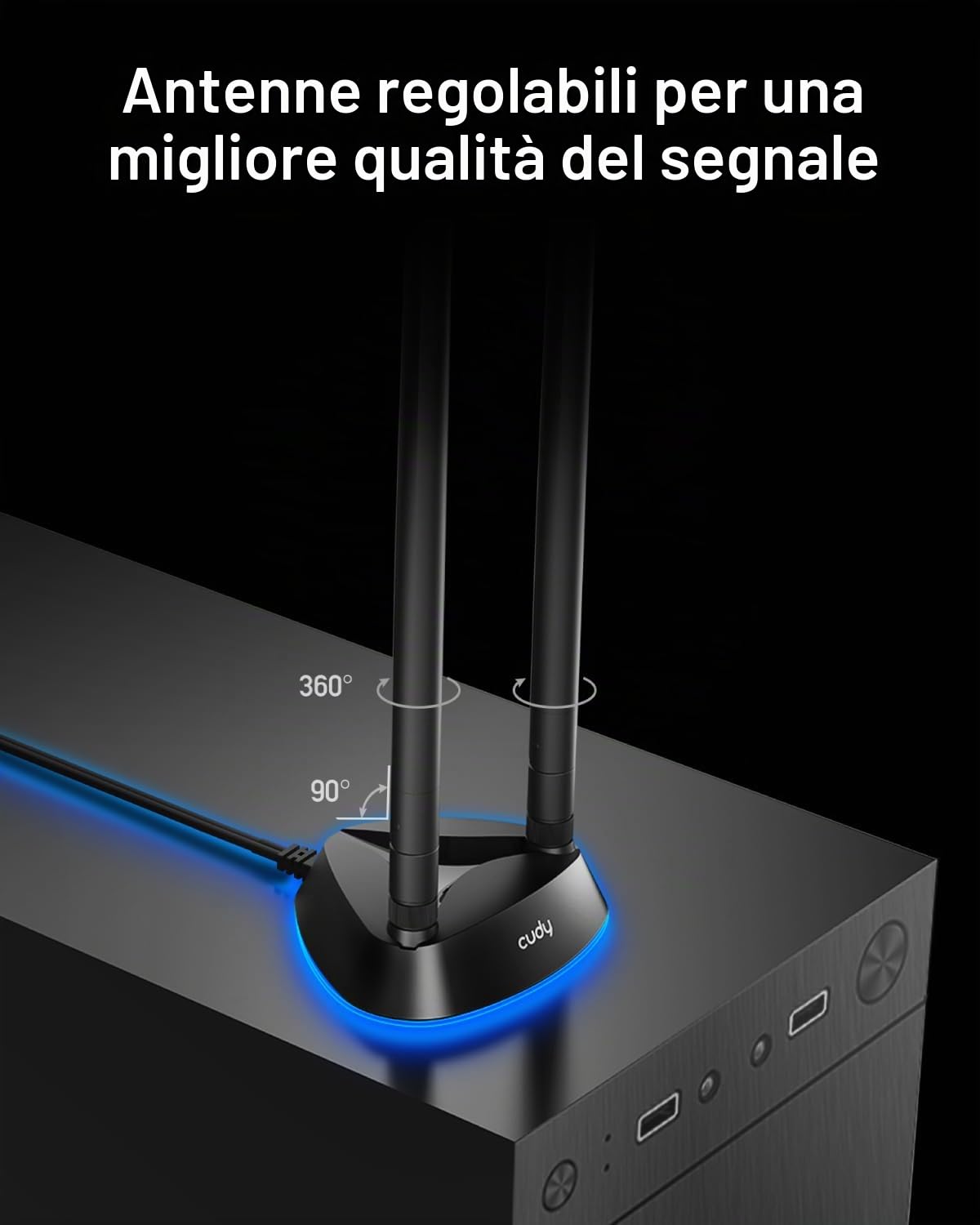 Cudy Adattatore PCIe BE19000 con Wi-Fi 7, Bluetooth 5.4 e OFDMA, WE9300S | Dongle PCI-Express WiFi 7, BT 5.4, 688 2882 5765 Mbps, Intel BE200, base per antenna magnetica, OFDMA, MU-MIMO, WPA3, Windows