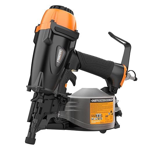 Freeman PCN65 Pneumatic 15 Degree 2-1/2" Coil Siding Nailer with Adjustable Metal Belt Hook