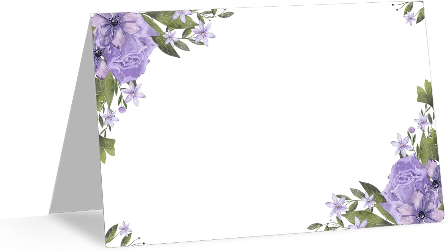 Place Cards for Table Setting Name, Set of 25 Blank Name Cards Purple Leaf Design for Wedding Reception Bridal Shower Baby Showers Funeral and Dinner Parties