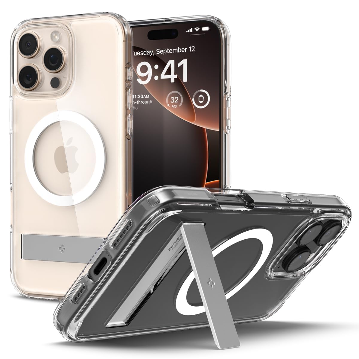 Spigen Ultra Hybrid S Magfit Back Cover Case Compatible with iPhone 16 Pro Max (TPU + Poly Carbonate | Crystal Clear) (B0D21WDLNR) Amazon Price History, Amazon Price Tracker