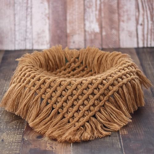 Miniatura 2 de Manta de fotografía para bebé recién nacido, ayuda para posar para niñas y niños, para sesión de fotos, cestas de relleno para posar (café claro)