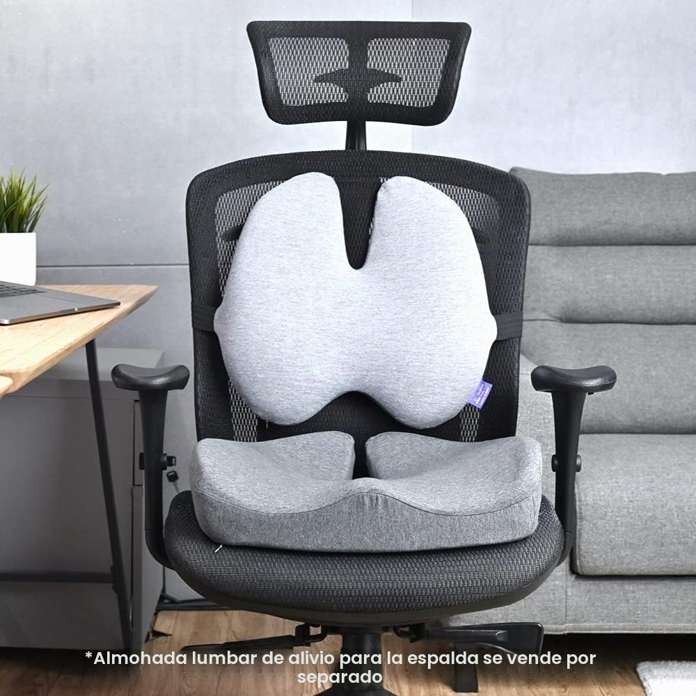 C Cushion Lab Cojín de Asiento Patentado para Alivio de presión para largas Horas sentadas en Silla de Oficina/hogar, automóvil, Silla de Ruedas, Espuma viscoelástica Extra densa para Cadera, coxis,
