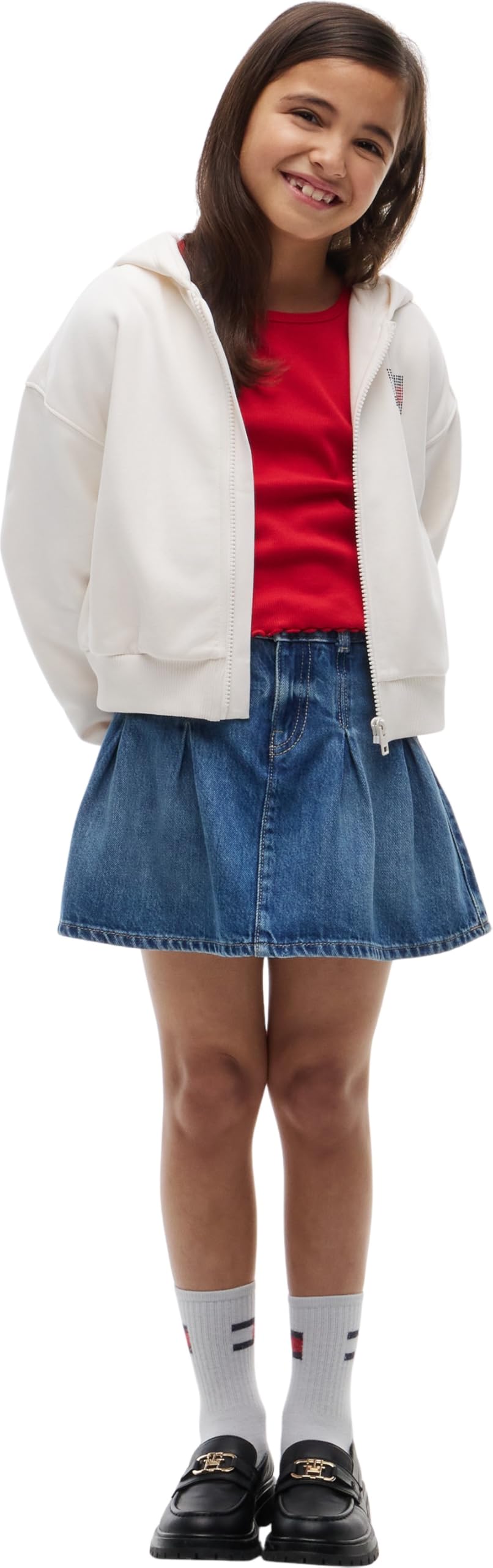 Tommy Hilfiger Tommy Strass Zip Through KG0KG09443 Otras Sudaderas, Blanco (Blanco Antiguo), 8 años