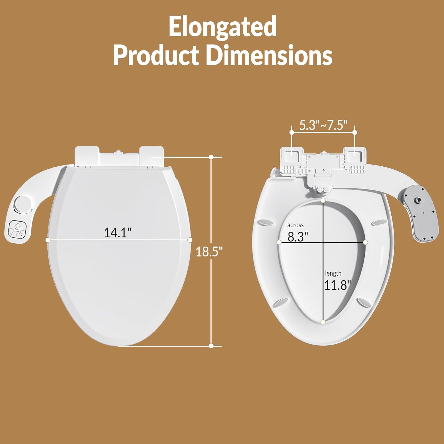 Bidet Toilet Seat Non-Electric,Fits Elongated Toilets - Soft Close Lid,Quick-Release for Easy Cleaning - Dual Nozzle System with Self Cleaning,Adjustable Water Pressure - Image 7