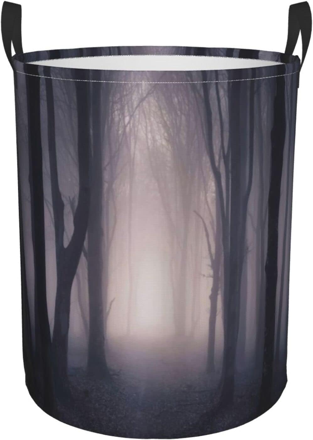 Laundry Basket, Path In Dark Deep In Forest With Fog Halloween Creepy