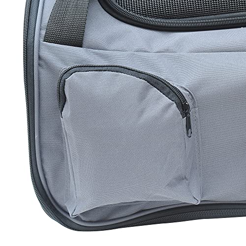 PawHut Hundetasche Auto Hundebox Transportbox Tragetasche Autositz Katze, 41 x 34 x 30 cm, Oxford Gewebe grau
