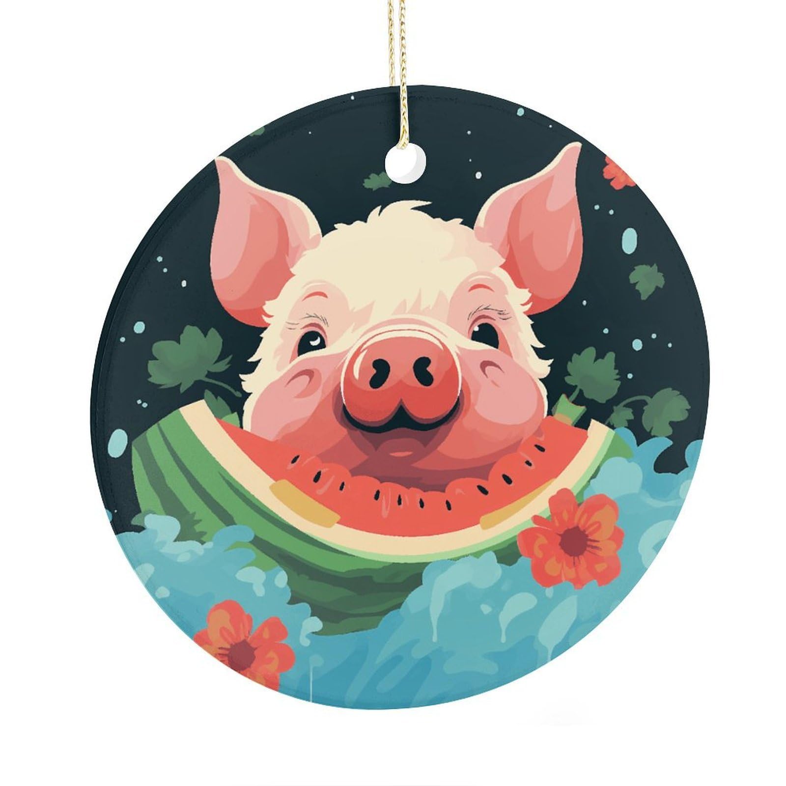 Adfgyerh Style Smiling (24) Ceramic Circular Pendant,2.9 Inch，Hanging Ornament，Gift Exchange Idea Round Ceramic Ornament,For Mom And Daughter，For Home Indoor Outdoor Decor.
