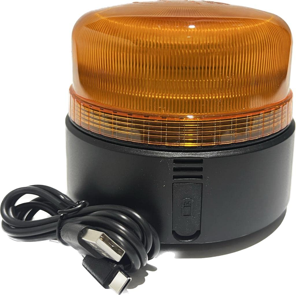 Lampeggiante LED 12 V ricaricabile doppio flash 98x123 mm magnetico