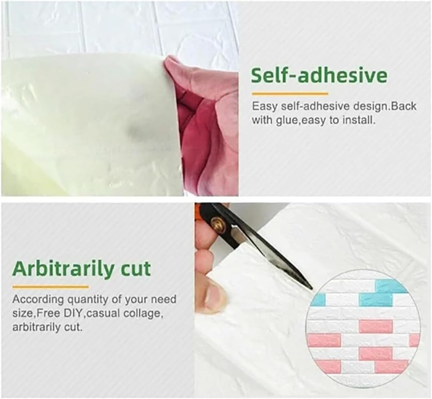 壁パネル， 10個 3D 壁パネル 30&times;30 cm レンガ壁紙 自己接着 DIY 壁ステッカー 防水 PE フォームパネル 壁タイ