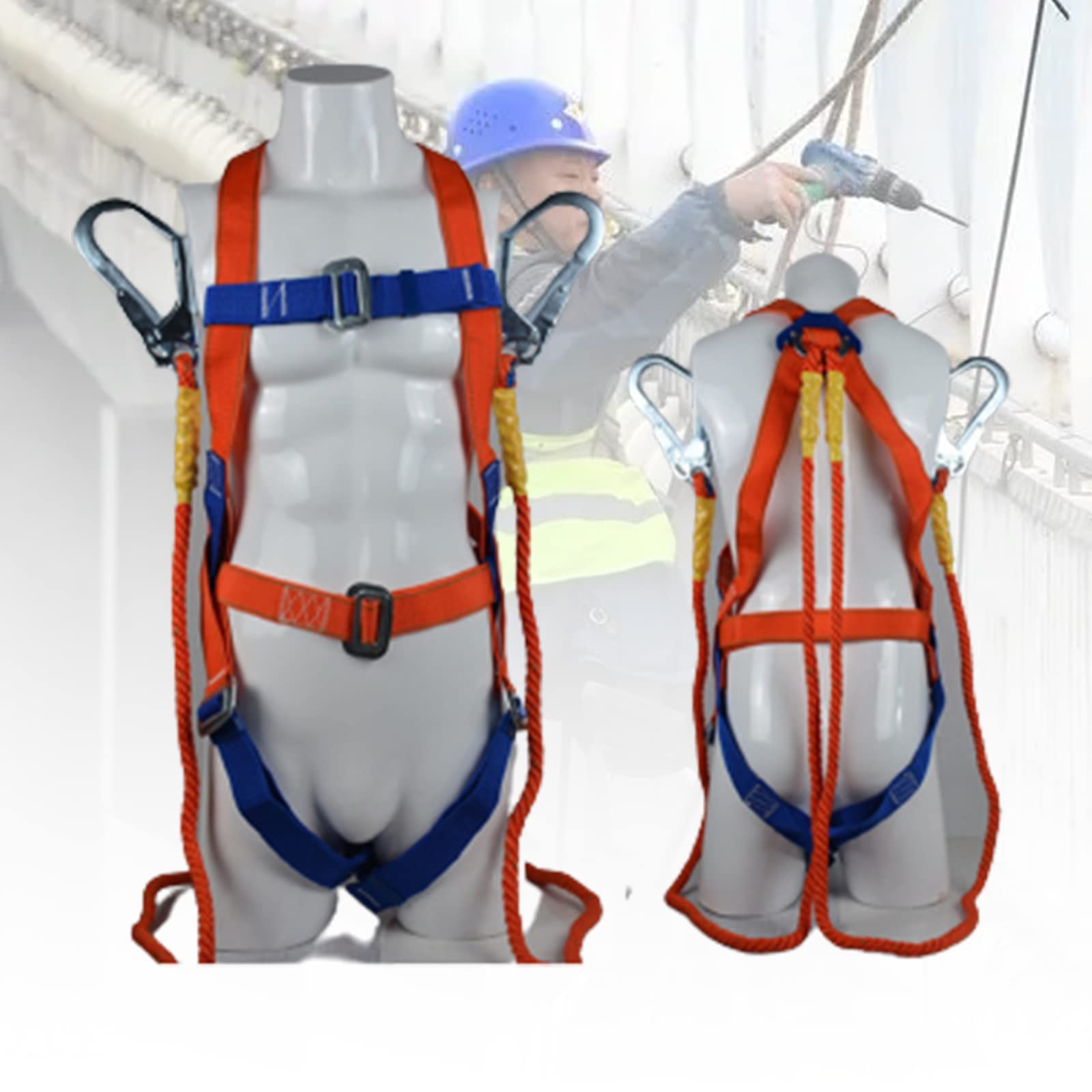 SwaYve Cinturón de Seguridad de Cinco Puntos, Arnés de Escalada, Espeleología, Equipo de Rappel para Escalada en Roca, Cinturón de Seguridad Anticaída con Construcción de Doble Gancho a Gran Altitud/S