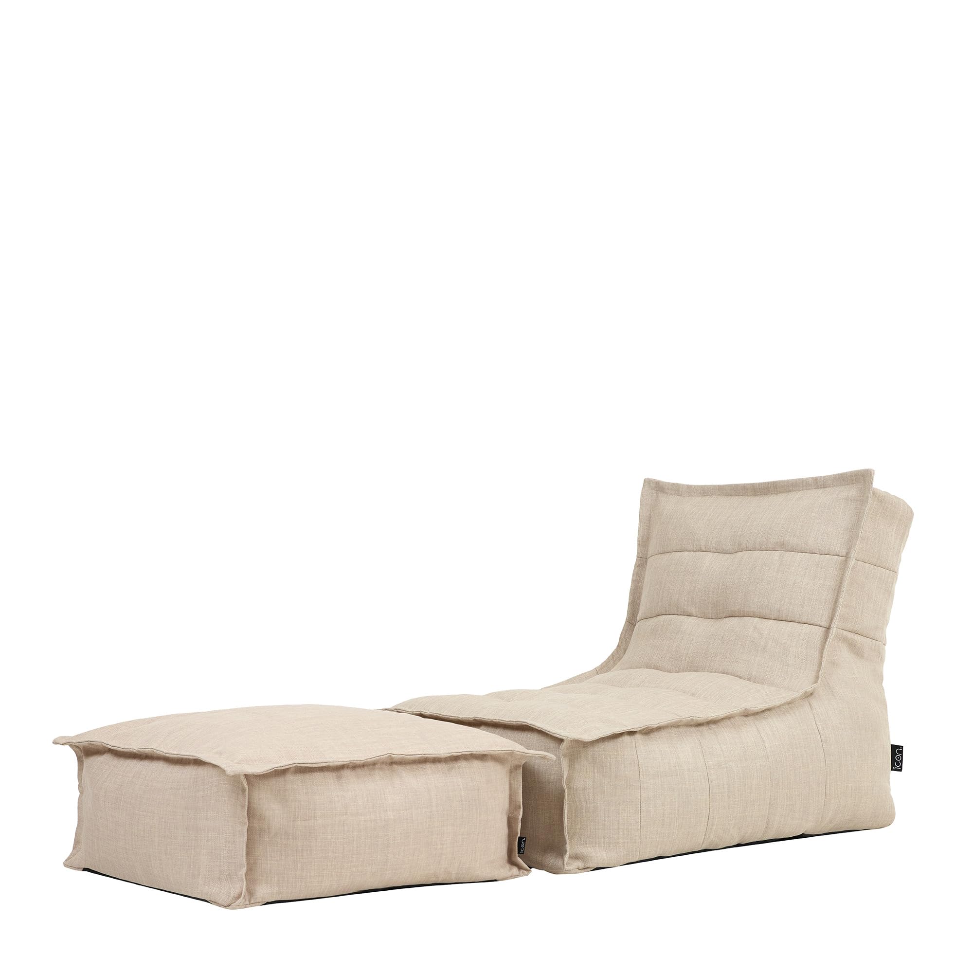 icon Dolce Indoor Outdoor Bean Bag Lounger And Footstool Beige Patio Chairs from B&Q