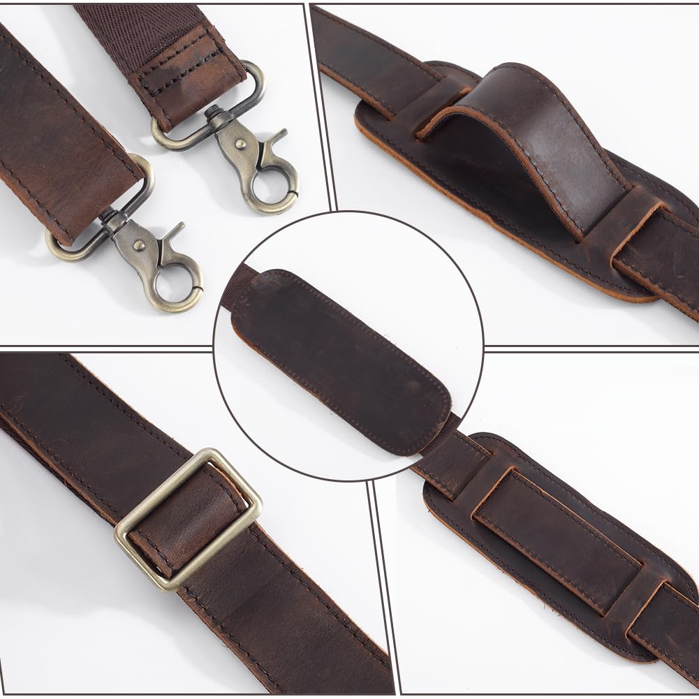 GORGECRAFT Cinghia di Ricambio in Pelle PU Manico 38cm*19mm Tracolla Corta con Fermagli Girevoli in Metallo per Borsa da Ascella Creazione Vecchi Pizzi