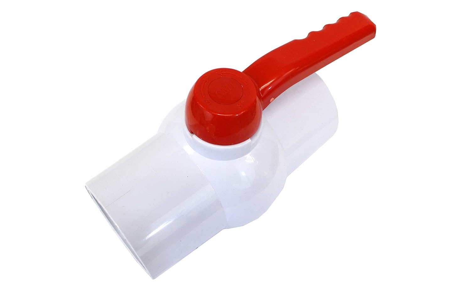 CMI Inc 2-1/2 Inch PVC Ball Valve Inline Threaded, Schedule 40, Single-Handle Shut-Off Valve, White, EPDM Seal, Pipe Connector For Swimming Pool, Sewer Pipe, PVC Pipes and Fittings (2-1/2 ")
