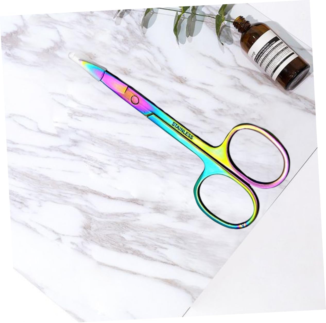 Men's Eyebrow Scissors Titanium Stainless Steel Grooming Kit Tweezers Comb Beauty Tools