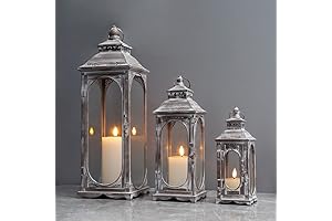 TRIROCKS Candle Holders Set of 3 - Vintage Candle Lanterns