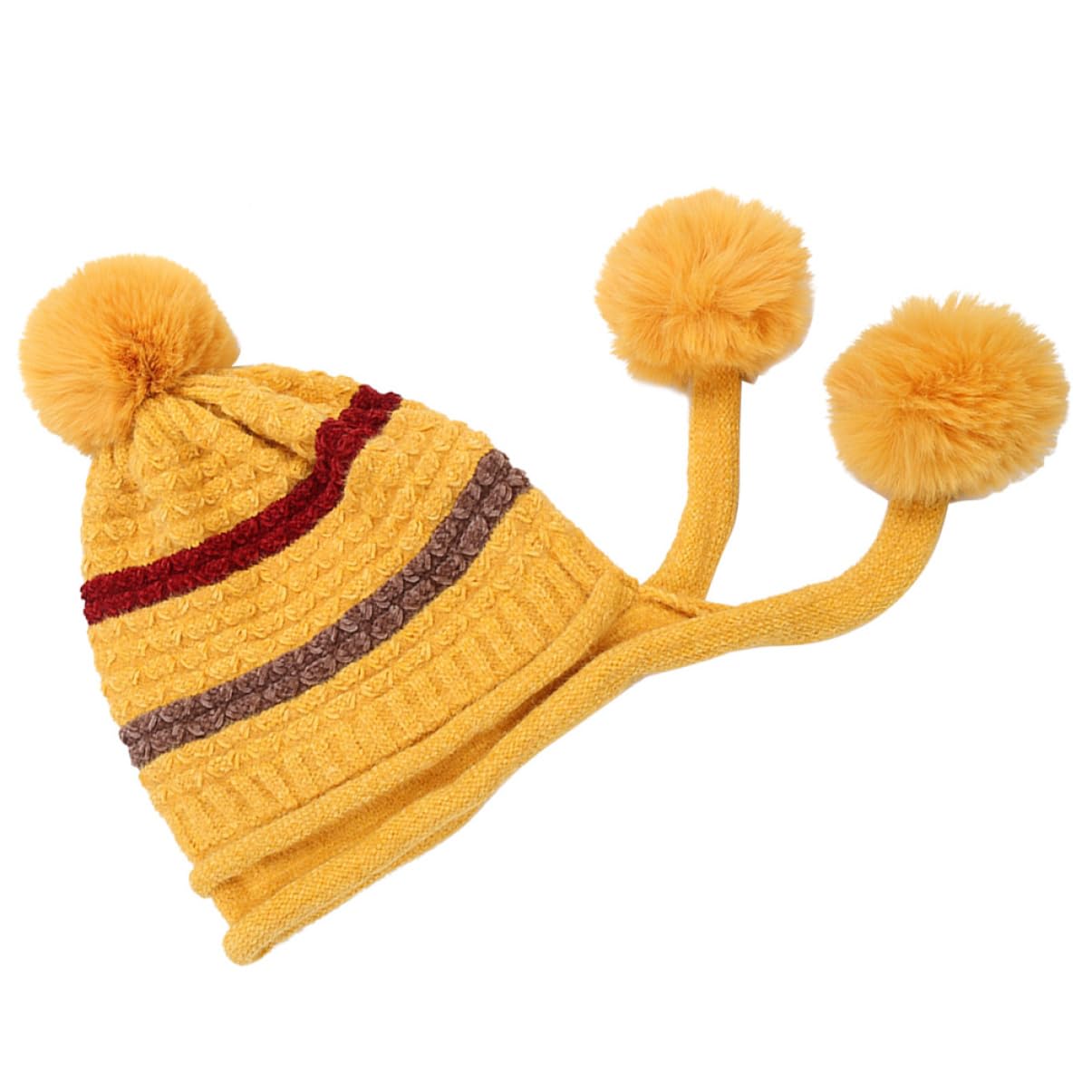 LIFKOME 2piezas Gorro De Lana Para Mujer y Cómodo Para Esquí y Actividades Al Aire Invierno Color Amarillo