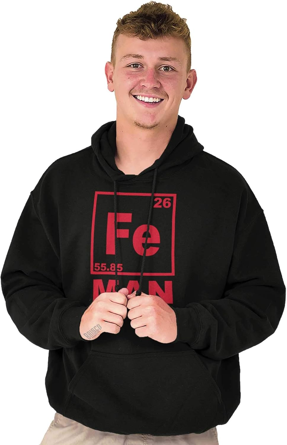 Brisco Brands Fe Iron Science Elements Superhero Hoodie Hooded Sweatshirt Men