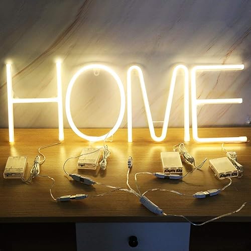 Miniatura 8 de ENUOLI Letrero de neón blanco cálido del alfabeto, luces de noche, letras LED alimentadas por USB, luces decorativas de neón, decoración de pared,