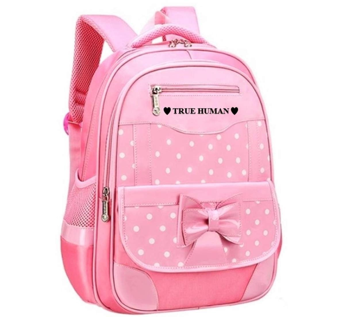TRUE HUMANBackpack for Girls, Waterproof Kids Backpacks School Bag for girl| Bookbags Cute Travel Daypack| bow bagpack for baby girl, Pink, Standard, kids backpack