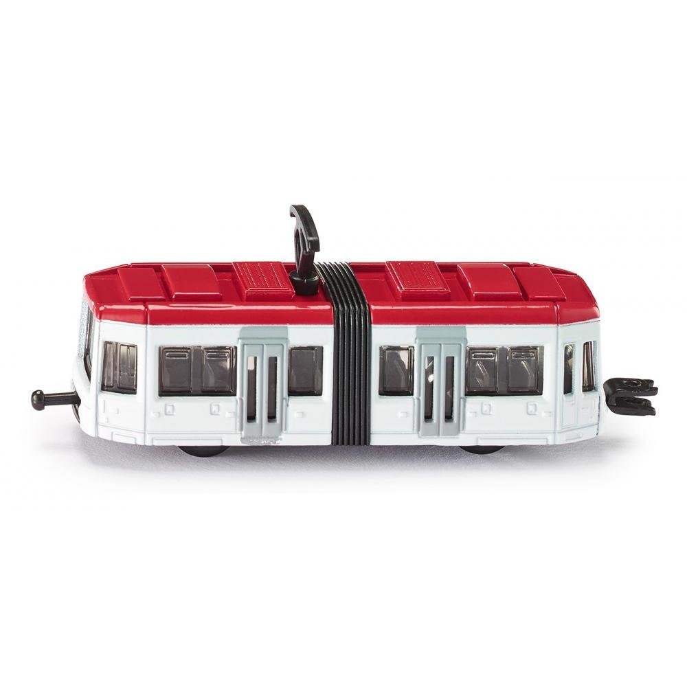 siku 1011, Tram, Metal,Plastic, White,Red, Standard siku railway hitches for connecting to other trains