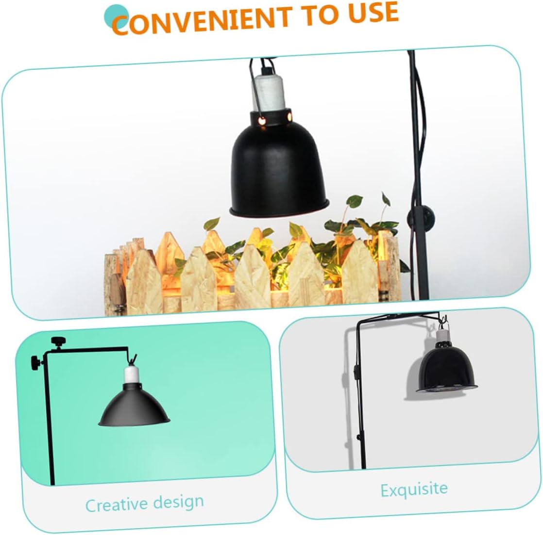 BESPORTBLE Adjustable Plant Lamp Stand for Reptile Tanks Durable Metal Light Rack for Heating Lamps for Bearded Dragons Turtles and Other Reptile Pets Easy to Install