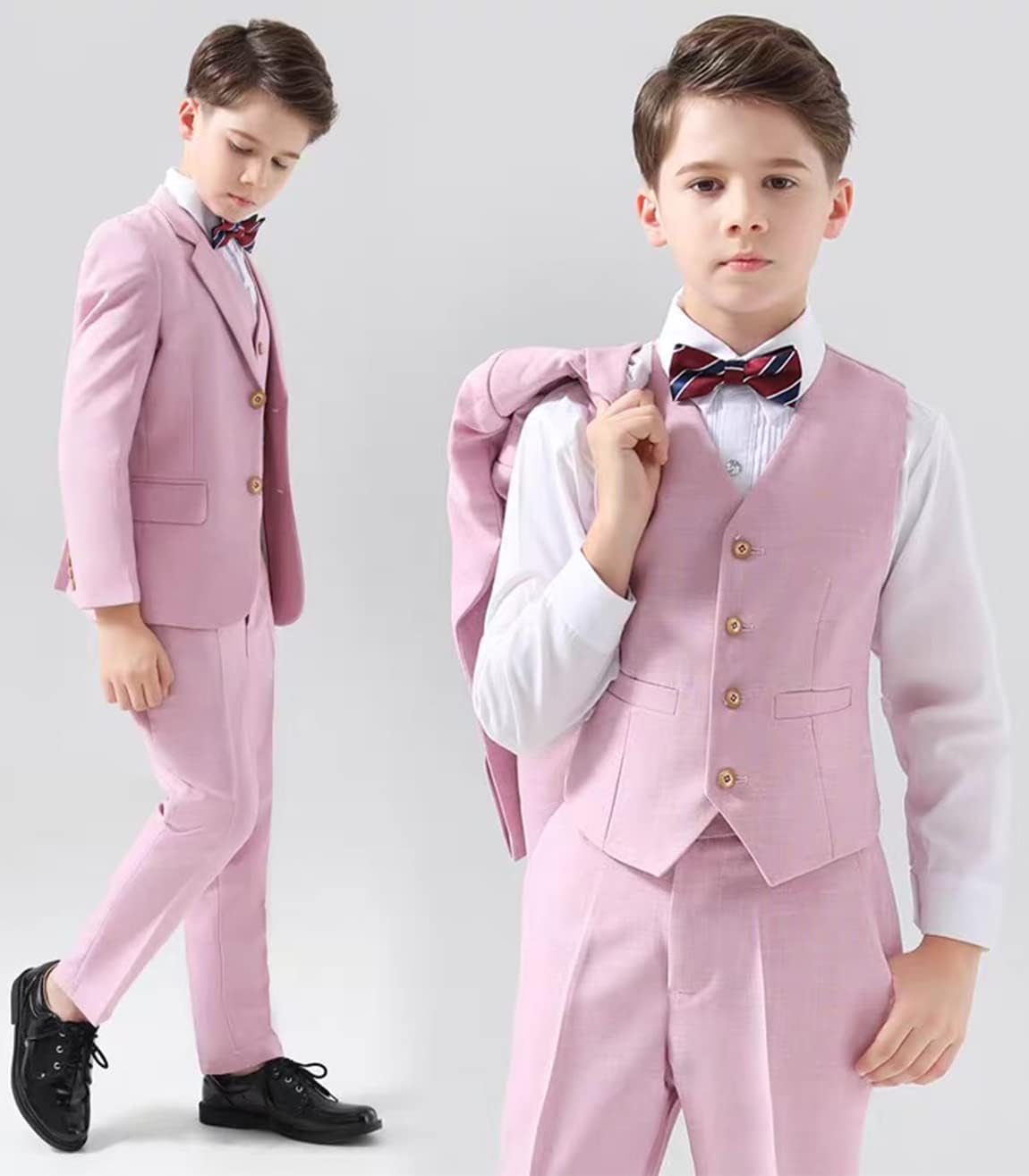 Boys' Formal Wear Suit High Performance Notch Lapel for Dinner Party Jacket Vest Pants