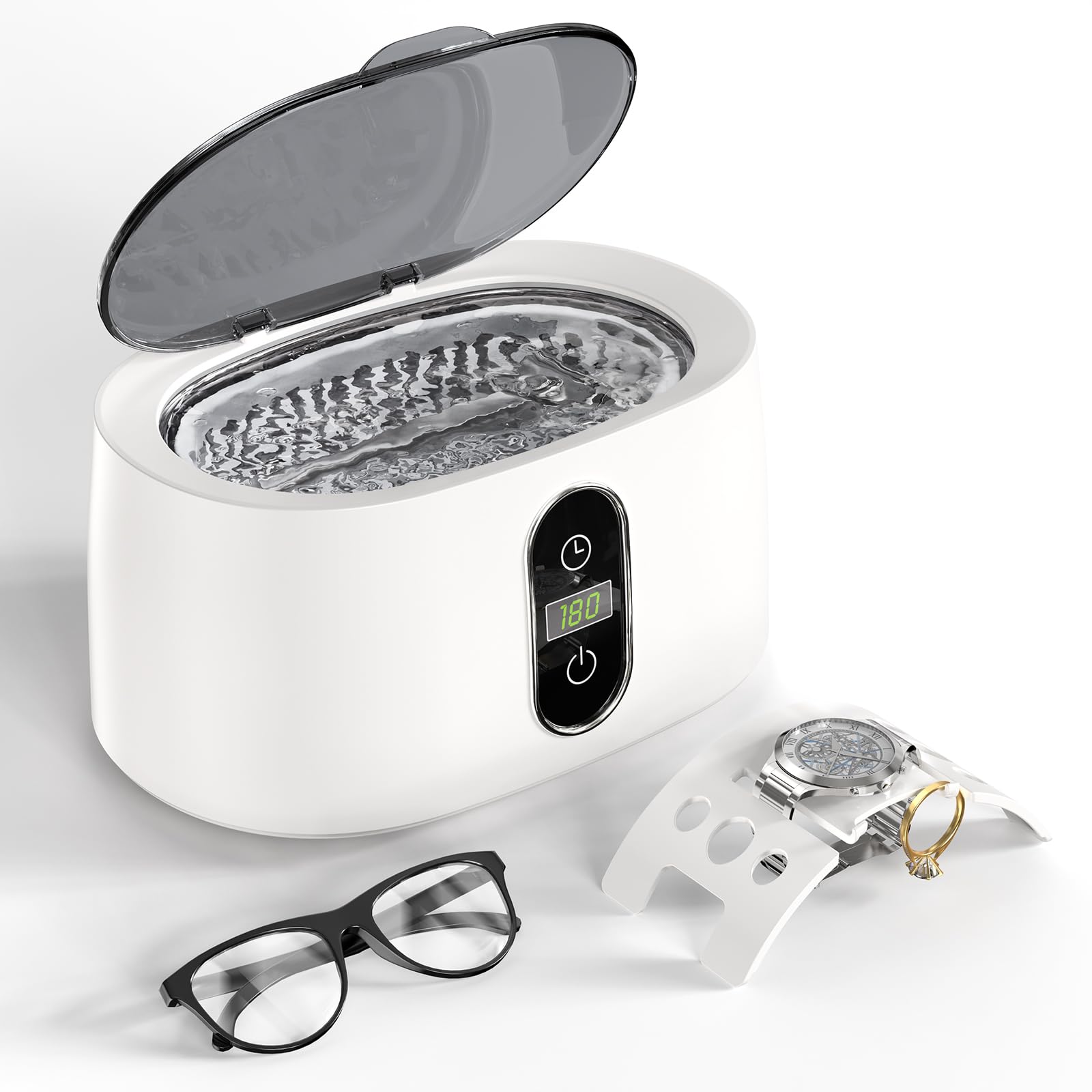 Ultraschallreinigungsgerät Ultraschallreiniger Ultraschallgerät KECOOLKE 600 ml Schallreiniger mit digitalem Timer für Brillen Ringe Münzen Ringe Silber