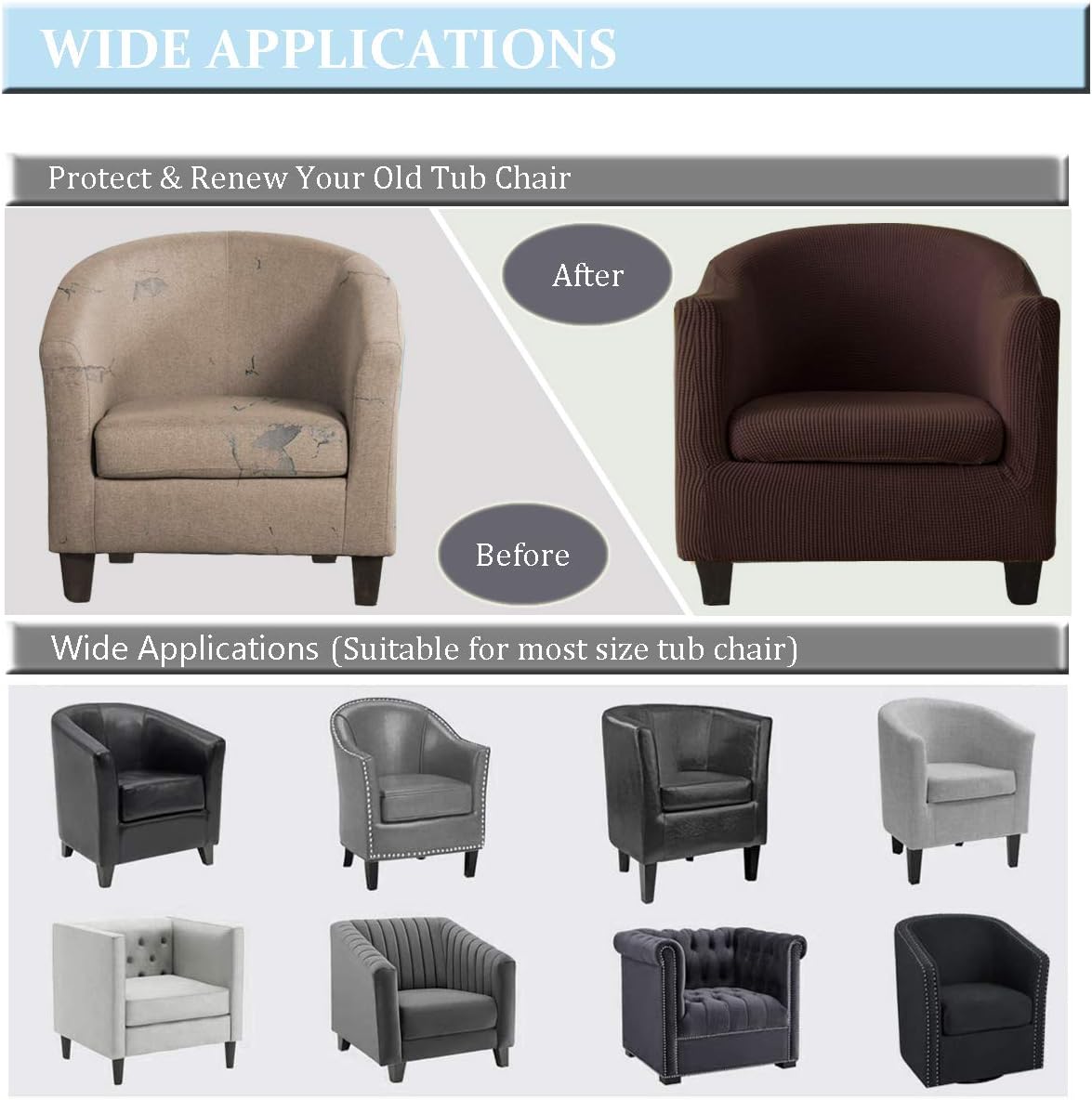 Buy Keluina 2 Pieces Tub Chair Covers For Armchairs Buy Keluina 2 Pieces Tub Chair Covers For Armchairs