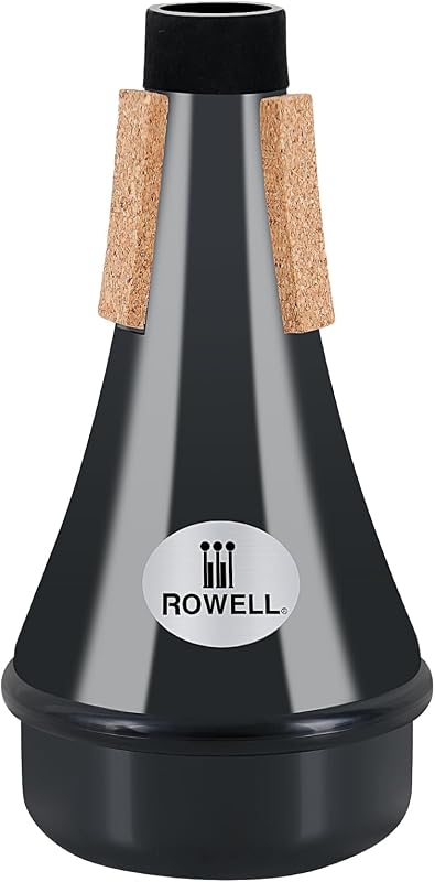 ROWELL Trumpet MuteABS Straight Trumpet MuteLightweight Practice Trumpet MuteTrumpet Acessories for Beginner (Black)