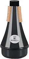 ROWELL Trompete mudo, ABS reto para trompete, leve para prática, acessórios de trompete para iniciantes. (Preto)