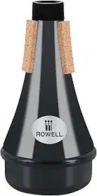 ROWELL Trompete mudo, ABS reto para trompete, leve para prática, acessórios de trompete para iniciantes. (Preto)