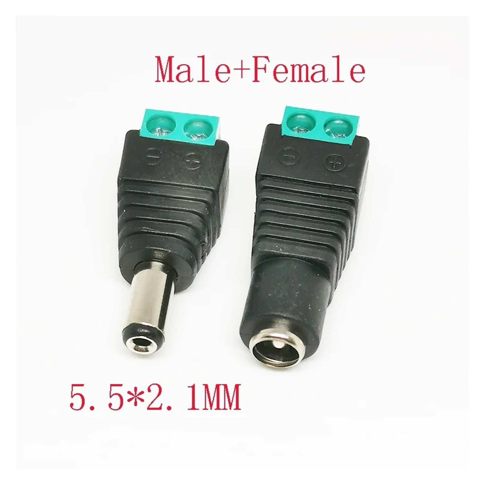 Adapter DC Power Plug 5,5 x 2,1/2,5 mm i 3,5 x 1,35 mm męski żeński łącznik do taśmy LED 1/5/10 pary (5,5 x 2,5, 10 pary)