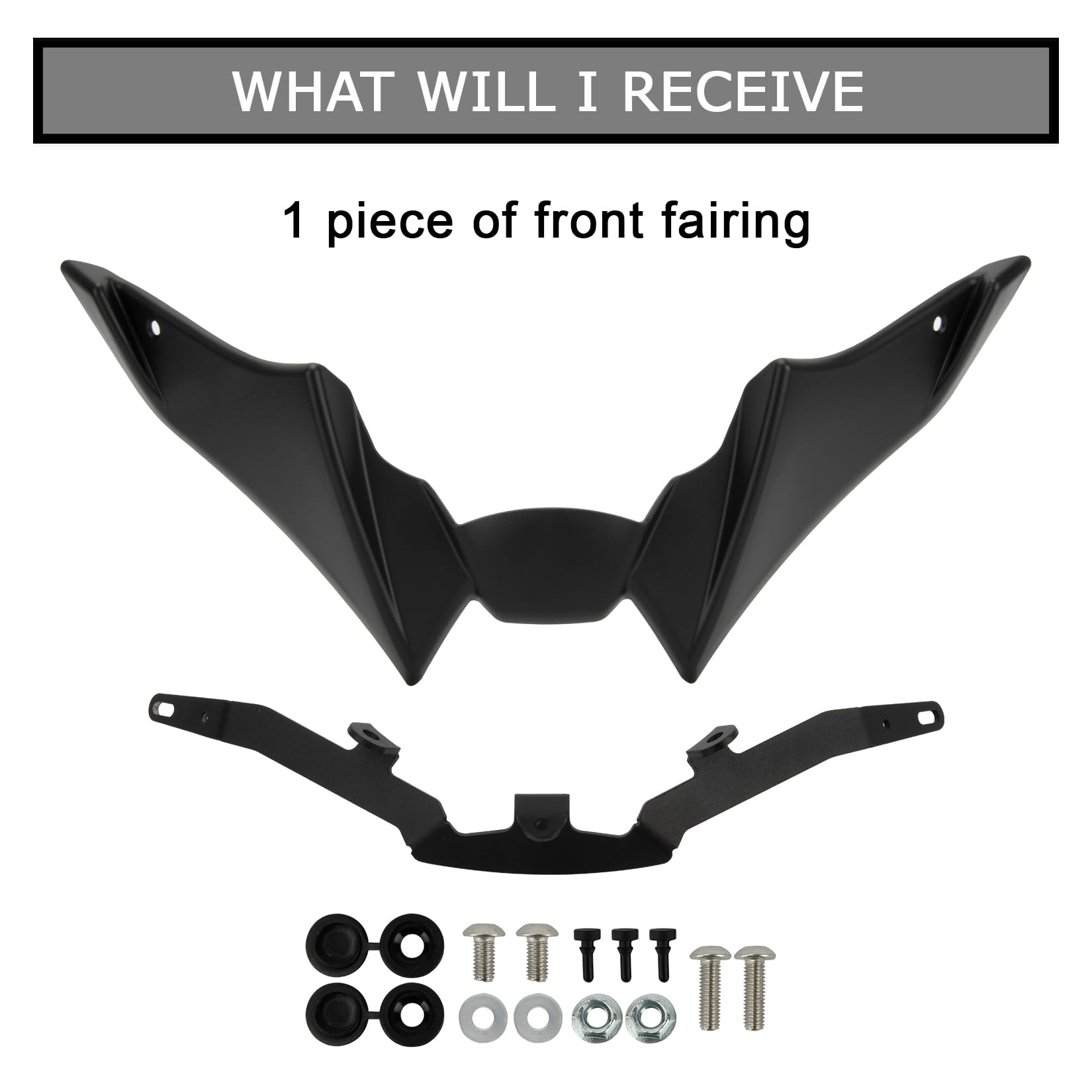 Frontverkleidung Spoiler Schnabel Nose Cone Verlängerung Cover Extender für MT09 V3 2022-2023, PSLER Aerodynamische Flügel Deflektor Cowl Trim Zubehör(Mattschwarz)
