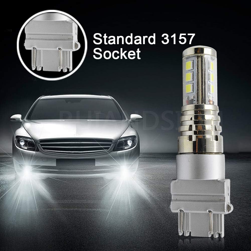 Ruiandsion 2pcs 3056 3156 3057 3157 LED Bulbs High Power Super Bright 6000K White 10-30V 3030 9SMD Chipset LED Replacement Bulb for Backup Reverse Lights