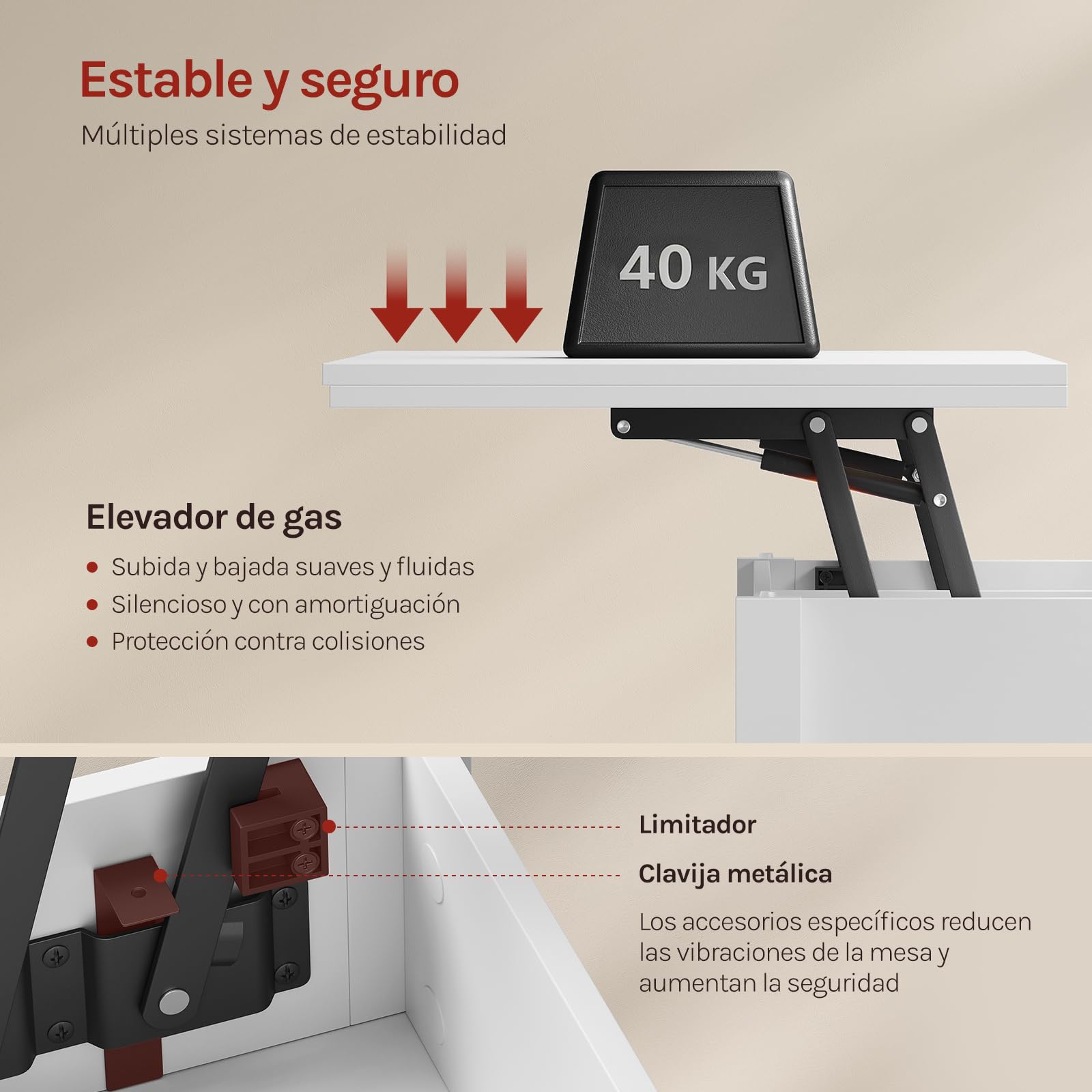 WOLTU Mesa de Centro Elevable, Mesita Salon con Espacio Oculto, Zona Abierta y 2 Cajones, Mesa Salón Elevador y Extensible, Multifuncional para Sala y Estudio, 100x50,5/100x53/66 cm, Blanco