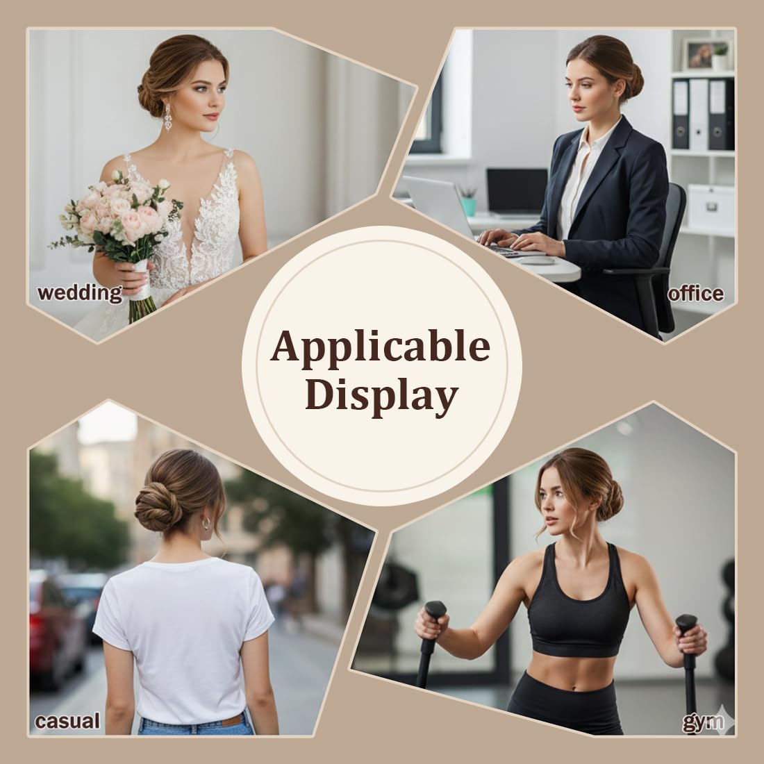 Chignon, Prawdziwe Włosy Z Gumką, Chignon, Gumka Do Włosów Prostych, Zbierane Przedłużki Włosów Dla Kobiet I Dziewcząt (Średni Kastan/Ciemny Blond)