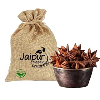 JAIPUR MASALE Star Anise Spice | Whole Chakri Phool | Strong Aroma & Flavor Fresh Spice For Food - 450 gm with Jute Bag