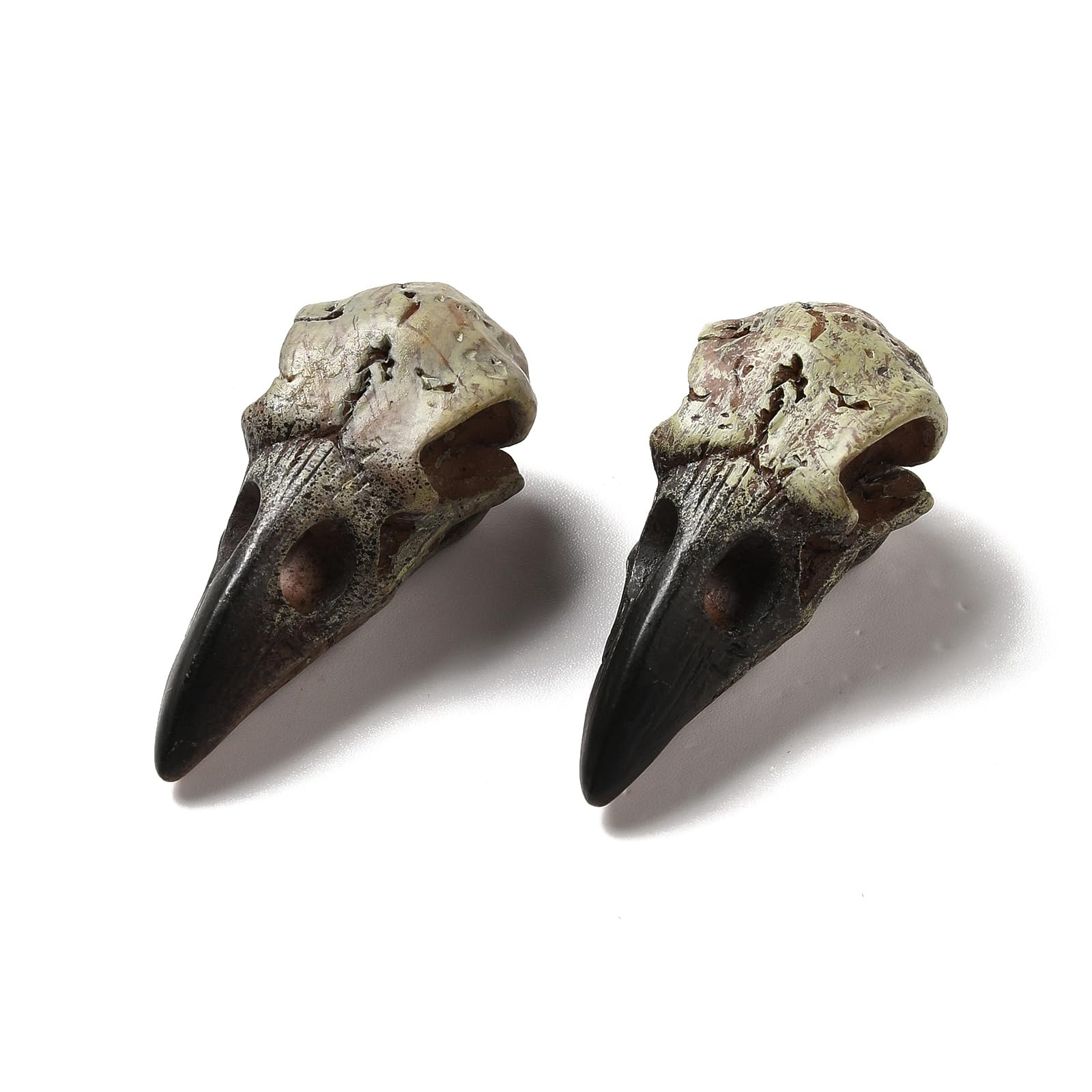 Stiesy 5 Pcs Halloween Black Crow Skull Resin Home Display Decoration Gothic Animal Raven Skeleton Hanging Ornament Decor for DIY Projects Gothic Halloween Pendant Necklace Jewelry Making