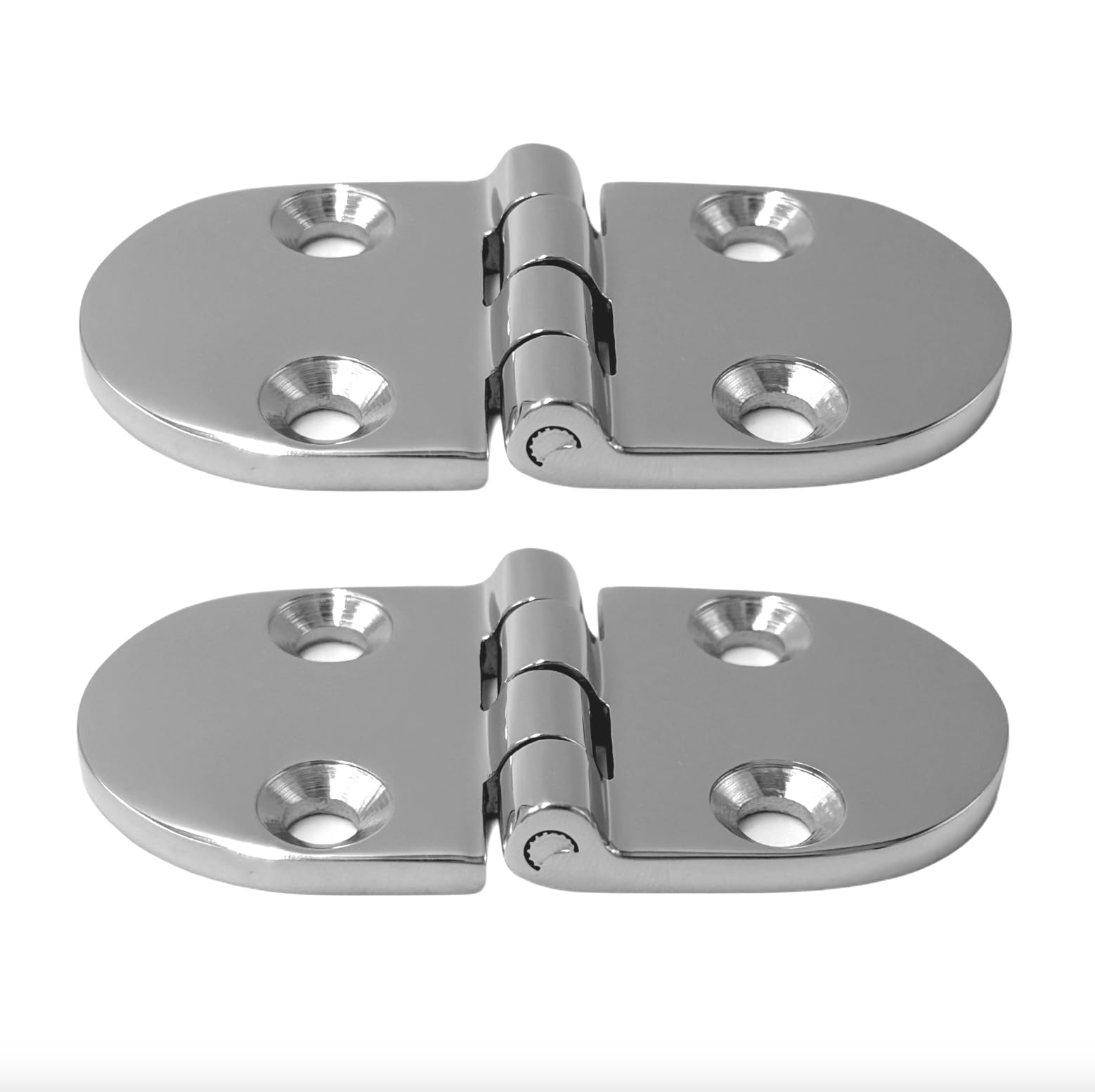 HS0087 Stainless Steel Hinges Double Half Round Hinge Bracket Hinge Steel Heavy Duty Stainless Steel V4A AISI 316 Opening Angle Top 80 x 40 x 4.5 mm Corrosion Resistant Seawater Resistant (Pack of 2)