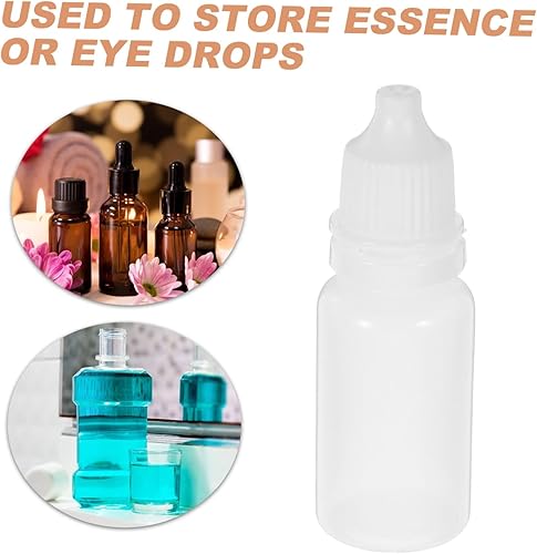 Miniatura 3 de SUPVOX 5 botellas de plástico exprimibles con gotero, botellas vacías de aceite esencial, botellas exprimibles con tapas, 0.3 fl oz
