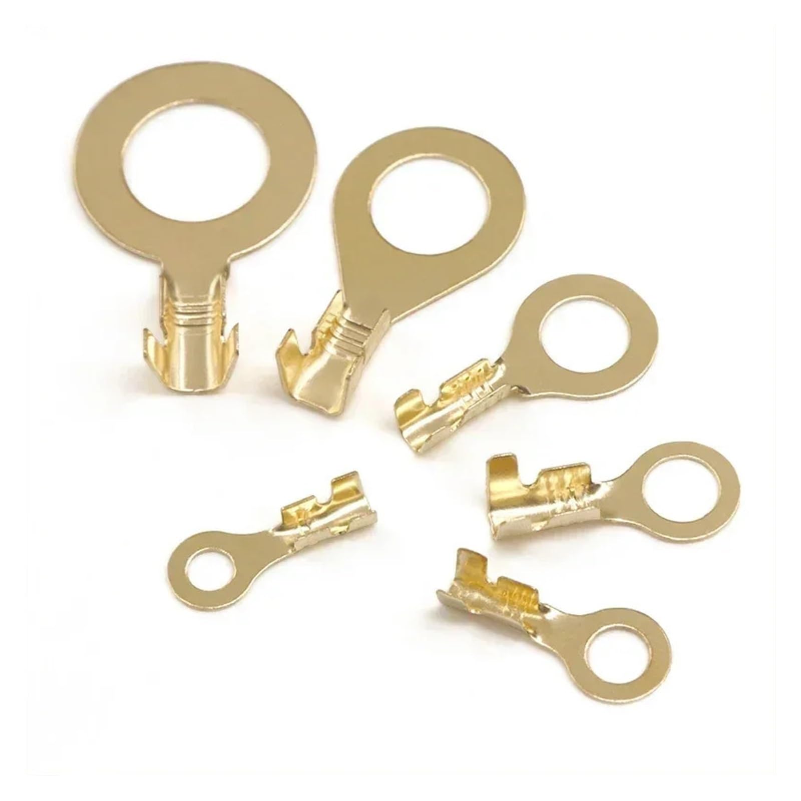 Ringkabelschuhe in Box, Ösen, Kupfer-Crimpklemmen, M3/M4/M5/M6/M8/M10, Kabelschuh-Drahtverbindung, Nicht isoliert, Sortimentskit(3 Box,300pcs)