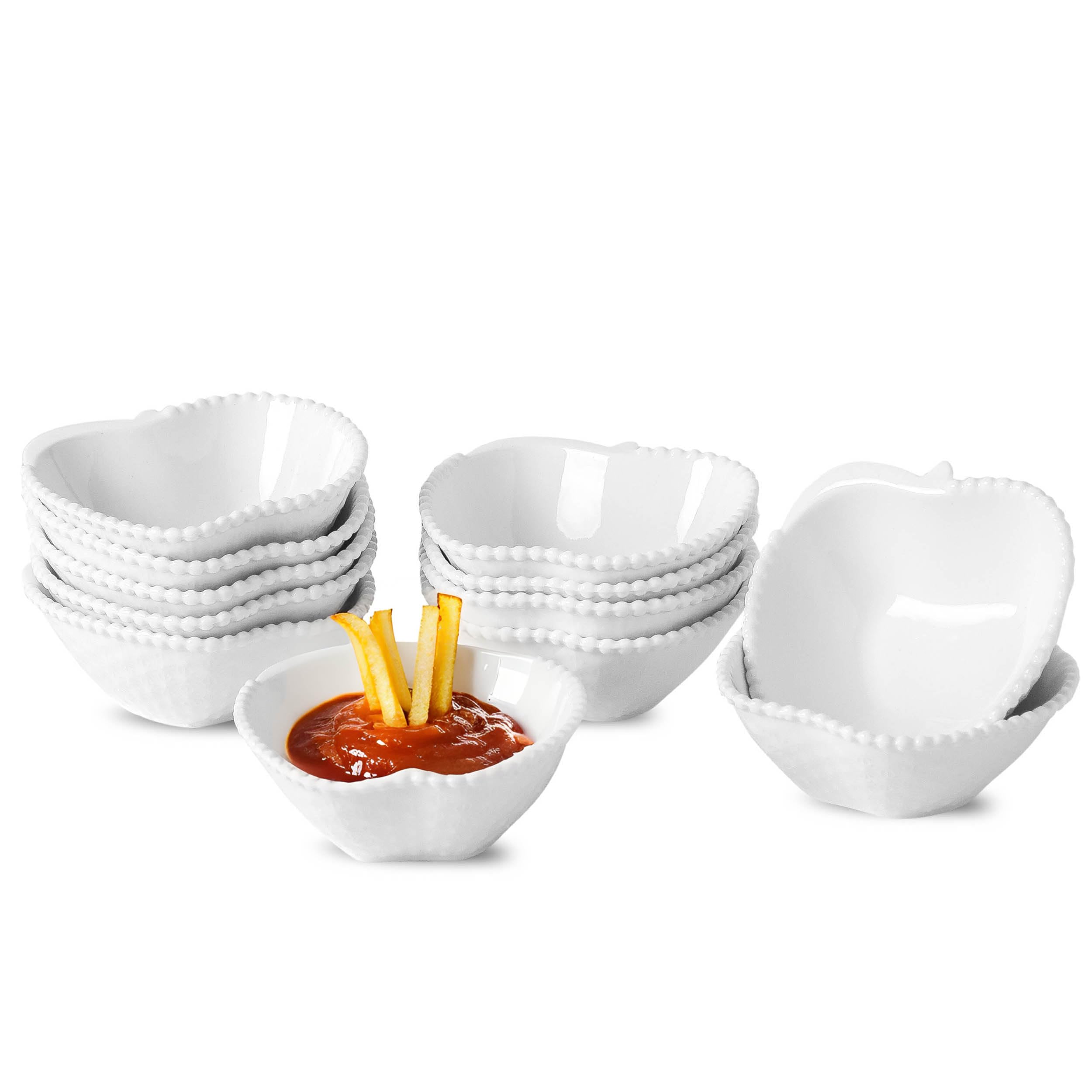 UIBFCWN 12 Pack Ceramic Dipping Bowls, 2oz Soy Sauce Dishes, White Dipping Sauce Bowls/Dishes, Pinch Bowls, Small Dip Bowls Set for Sauce, Side Dish, Condiments, Sushi, Ketchup, Charcuterie Boards — image 1