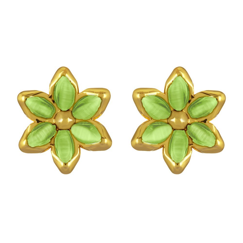 Mahi Monalisa Cats Eye Light Green Floral Gold Plated Earrings for Women ER1109418GLGre (B0173HZOYO) Amazon Price History, Amazon Price Tracker