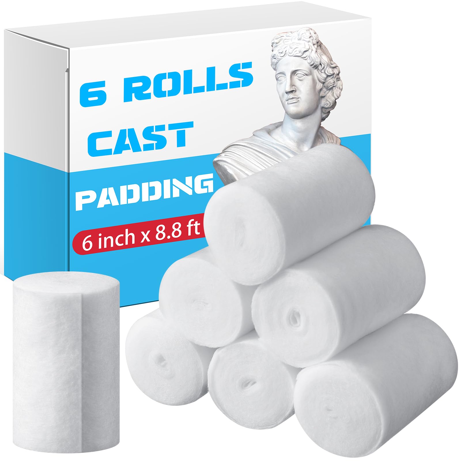 Amazon.com: Nuanchu 6 Rolls Cast Padding Soft Individual Pack Padding ...