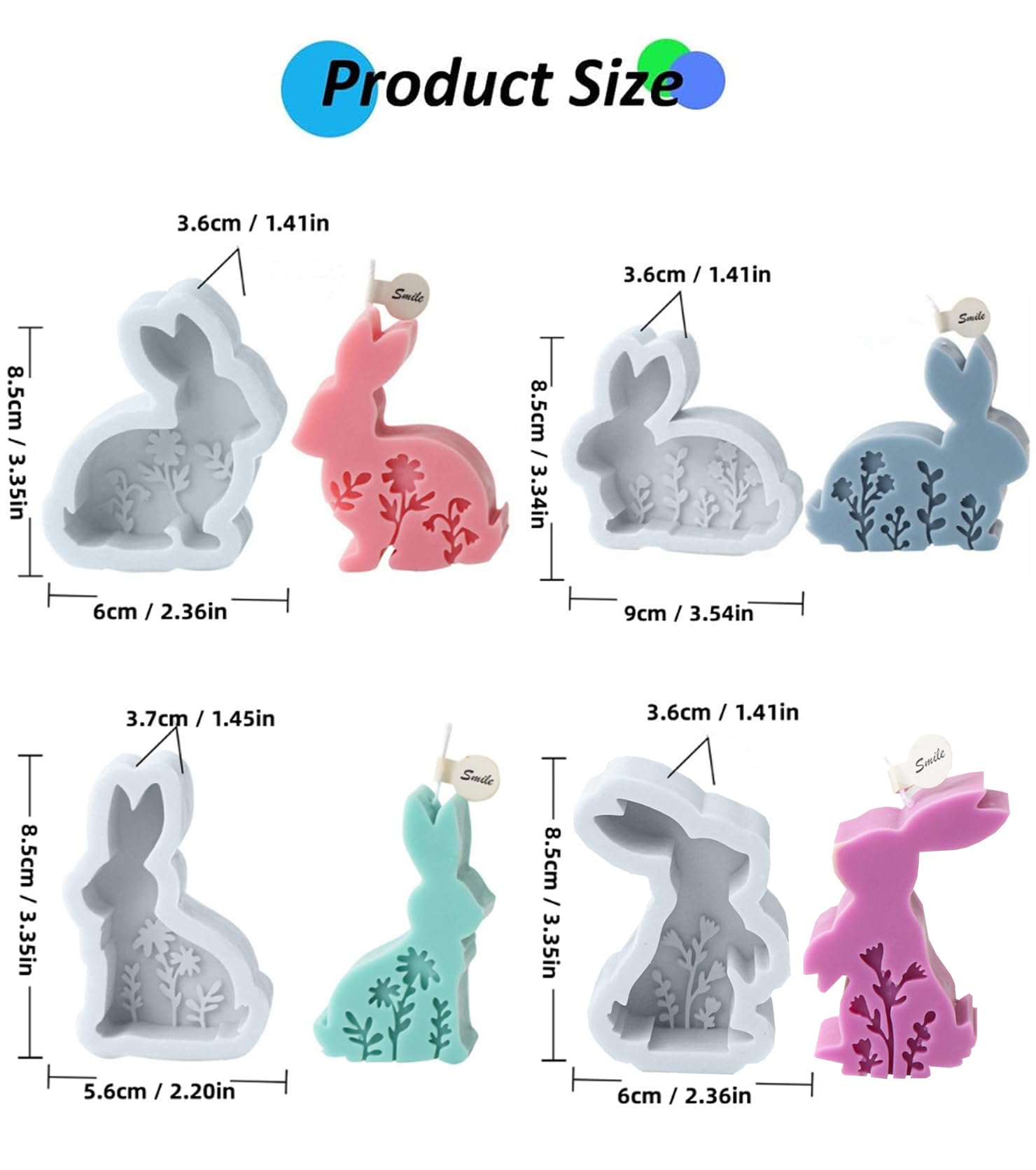 Stampo In Silicone Per Coniglietto Pasquale, 3 Stampi In Silicone