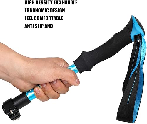 Miniatura 3 de Bastones de senderismo al aire libre, bastón telescópico plegable de aleación de aluminio, equipo de senderismo unisex multifuncional, con soporte