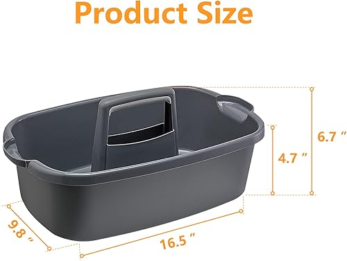 Miniatura 22 de Organizador de limpieza con asa, cesta de almacenamiento portátil para suministros de baño, productos de limpieza y herramienta de fregadero