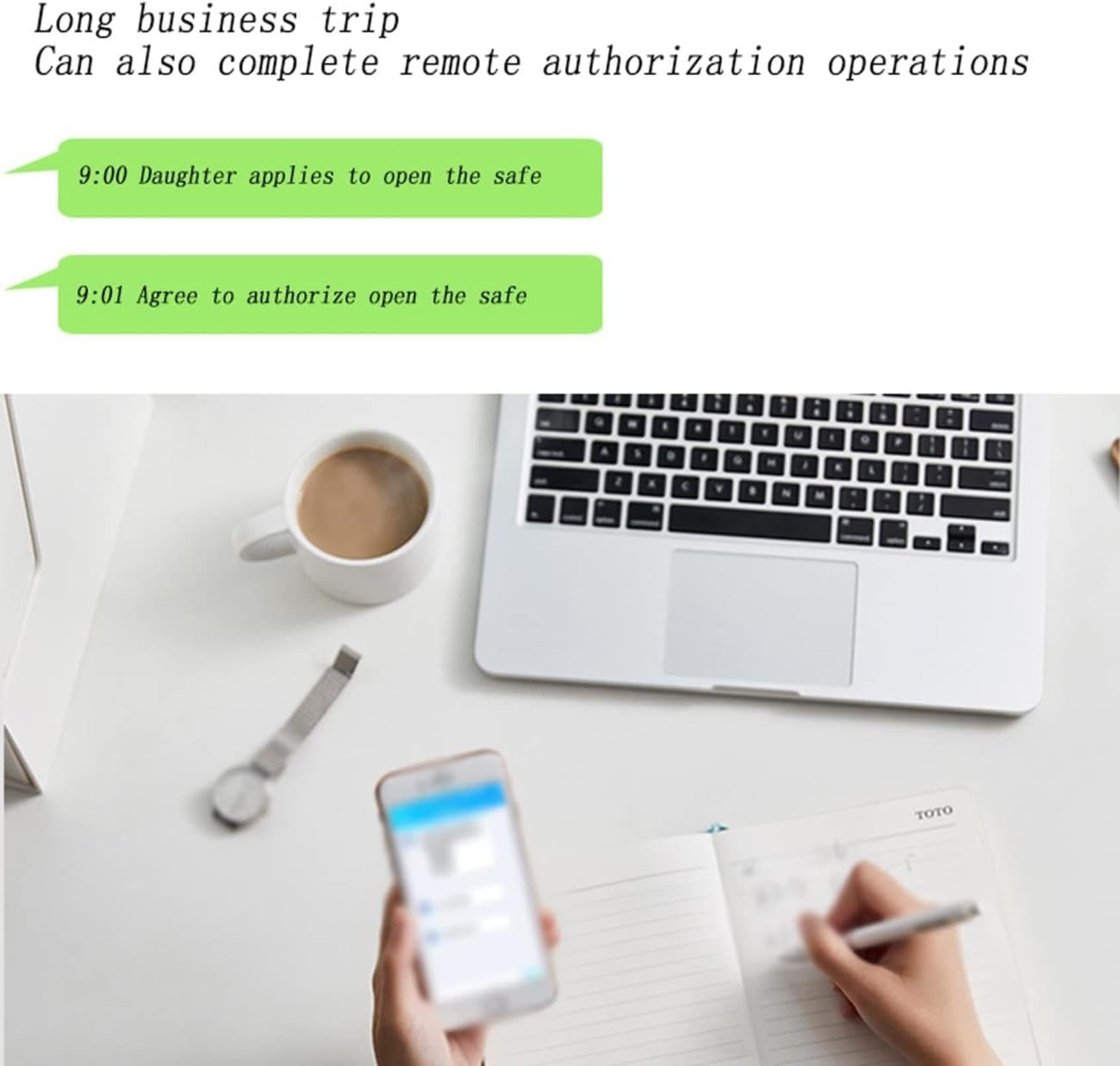 RLKHXBS Steel Home - per armadietto, cassaforte Elettronica Intelligente Impronte digitali con Doppio Allarme antimanomissione, Comodino Nascosto, Proteggi Contanti, Documenti sicuri, Gioielli,