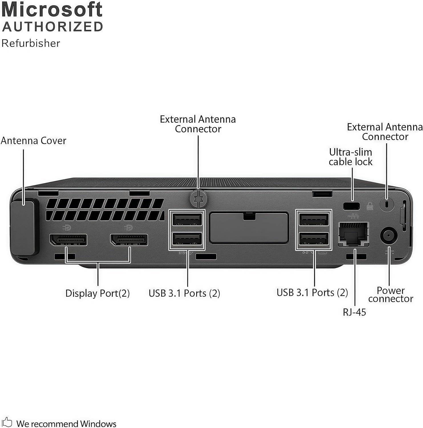 HP EliteDesk 800 G4 Mini PC Desktop, Intel Core i5-8500T, 16 GB di RAM, SSD da 256 GB, WiFi, Bluetooth, senza tastiera e mouse, Windows 11 Pro (ricondizionato)